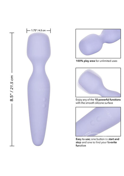 Miracle Massager USB Rechargeable Silicone Wand Waterproof 8.5in - Purple