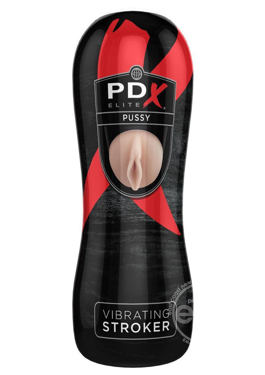 Pipedream Extreme Elite Vibrating Pussy Masturbator with Bullet - Pussy - Vanilla/Black