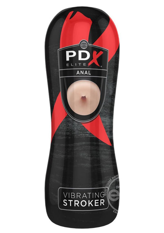 Pipedream Extreme Elite Vibrating Anal Masturbator with Bullet - Butt - Vanilla/Black