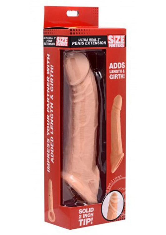 Size Matters Penis Extender Sleeve Realistic 2in - Vanilla