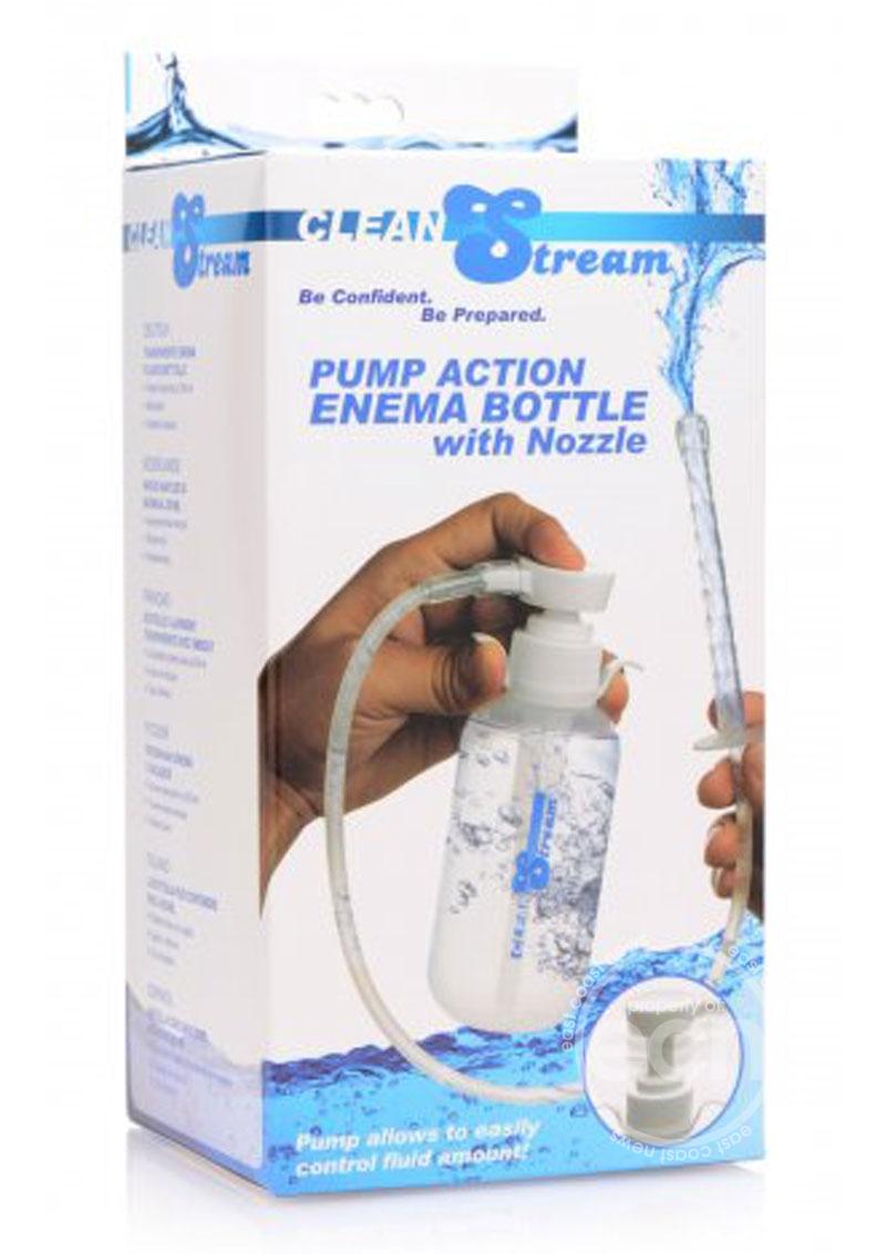 CleanStream Pump Action Enema Bottle with Nozzle - Clear