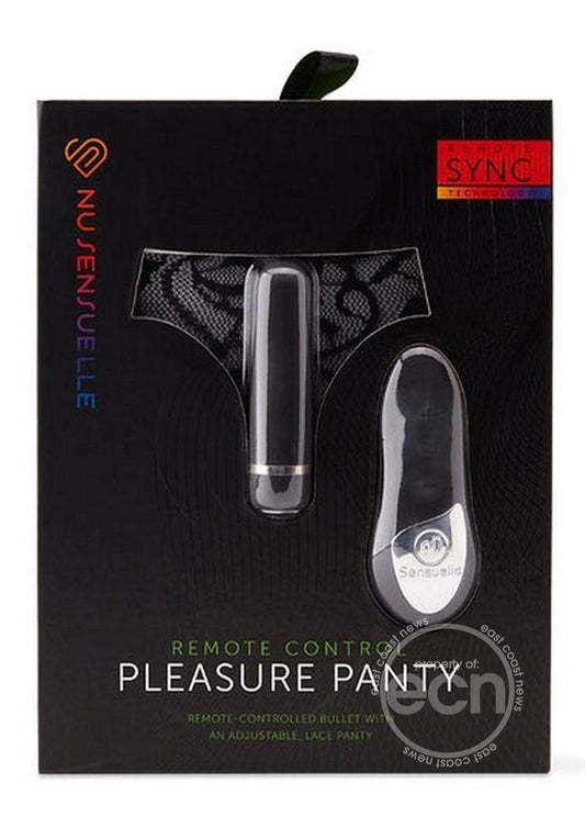 Nu Sensuelle Pleasure Panty Rechargeable Silicone Remote & Bullet Panty Vibe - Black