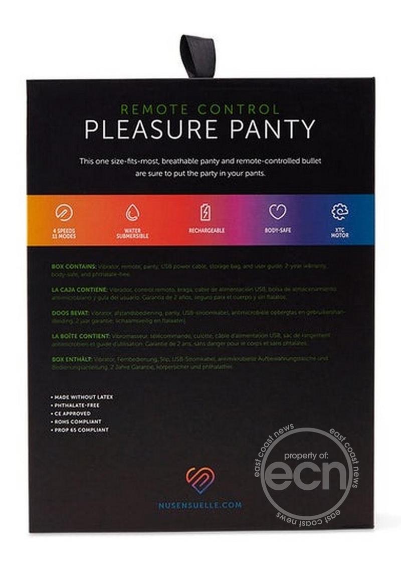 Nu Sensuelle Pleasure Panty Rechargeable Silicone Remote & Bullet Panty Vibe - Black