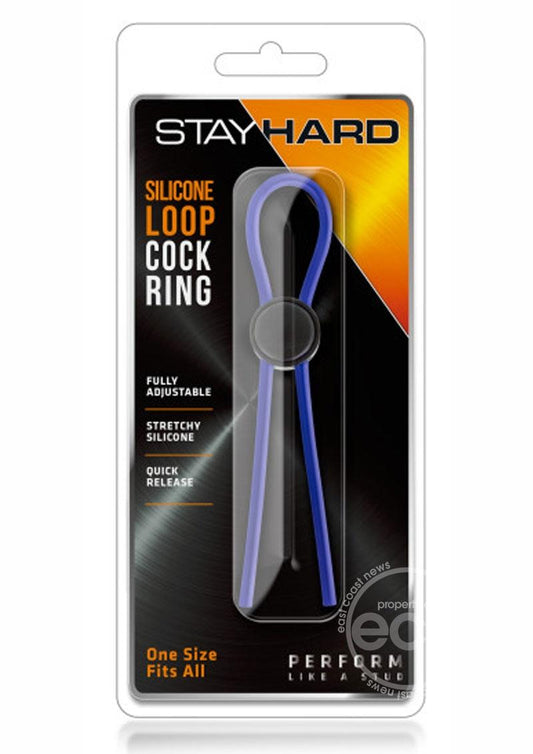 Stay Hard Silicone Loop Cock Ring - Blue