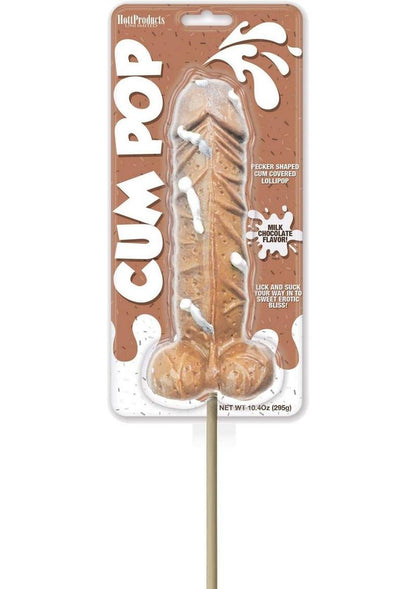 Cum Pops Pecker Shaped Cum Covered Lollipops Milk Chocolate 6 Each Per Counter Display