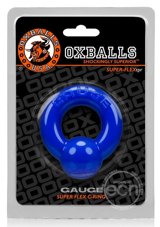 Oxballs Gauge Super Flex Cock Ring - Blue