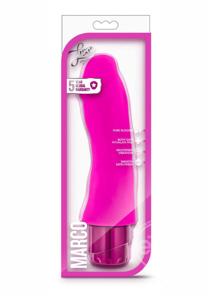 Luxe Marco Vibrating Silicone Dildo 7.75in - Pink