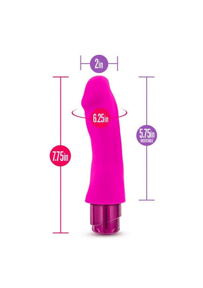 Luxe Marco Vibrating Silicone Dildo 7.75in - Pink