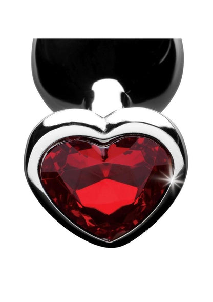 Booty Sparks Heart Gem Medium Anal Plug - Red