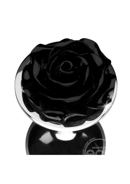 Booty Sparks Rose Butt Plug- Small - Black