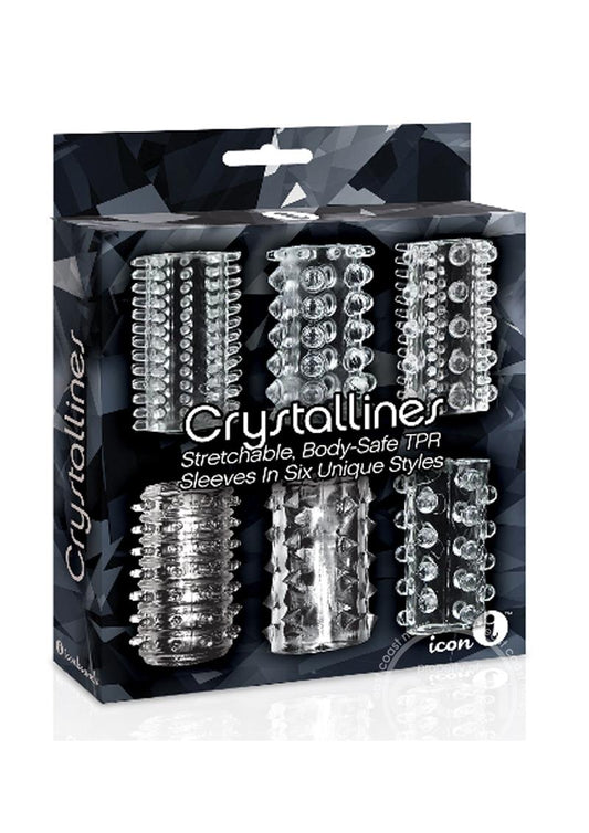 The 9's - Crystalline Cock Sleeves (6 per pack) - Clear