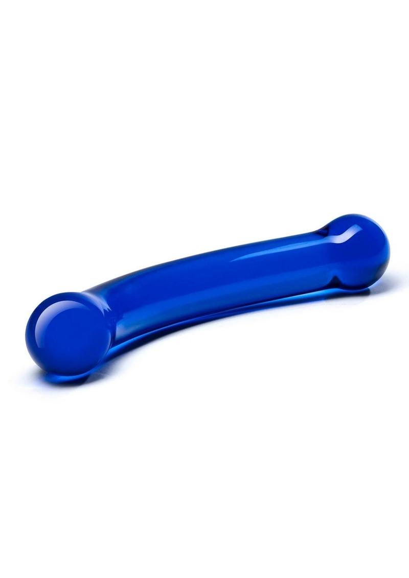 Glas Curved G-Spot Glass Dildo 6in - Blue