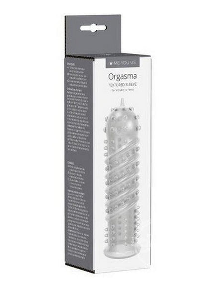 ME YOU US Orgasma Textured Penis or Vibrator Sleeve - Clear