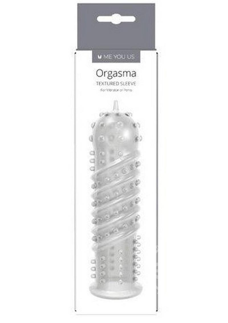 ME YOU US Orgasma Textured Penis or Vibrator Sleeve - Clear