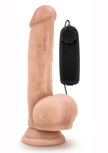 Dr. Skin Dr. Jay Vibrating Dildo with Balls and Remote Control 8.75in - Vanilla