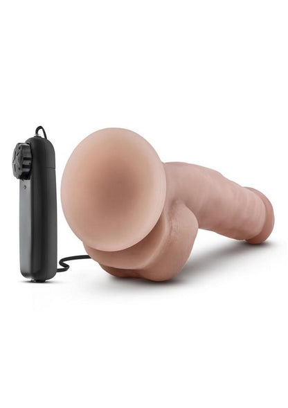 Dr. Skin Dr. Jay Vibrating Dildo with Balls and Remote Control 8.75in - Vanilla