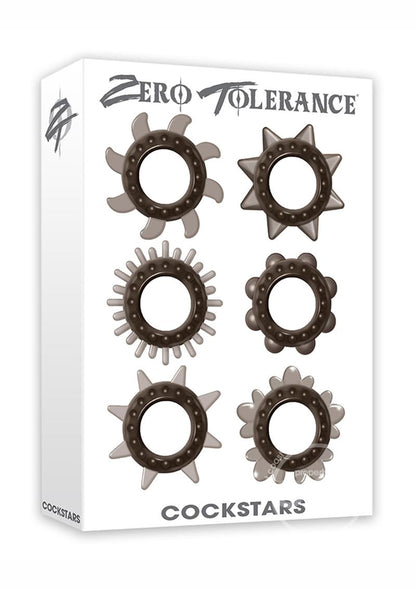 Zero Tolerance Cockstars Cock Ring Kit (6 piece kit) - Smoke