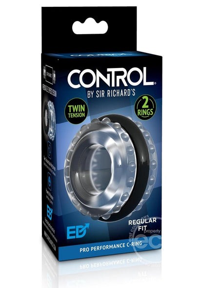 Sir Richard's Control Pro Performance Cock Ring - Clear/Black