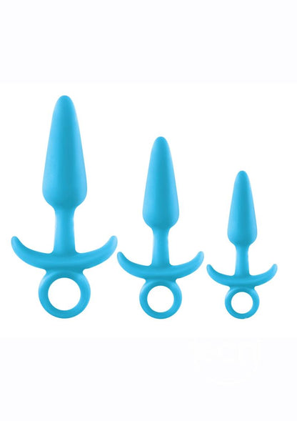 Firefly Prince Trainer Kit Silicone Butt Plugs Glow In The Dark - Blue