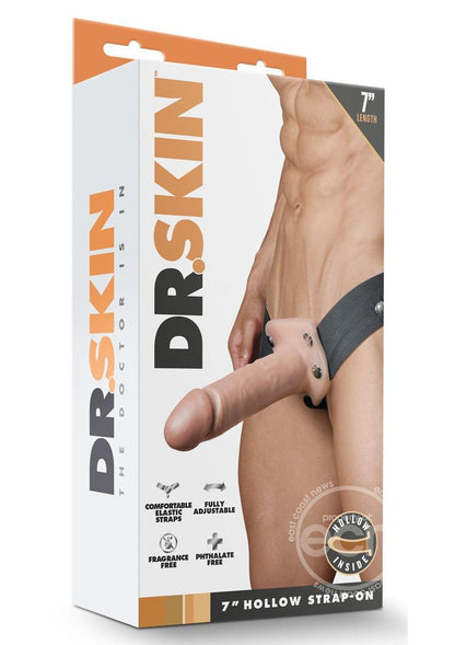 Dr. Skin Hollow Strap-On with Dildo 7in - Vanilla