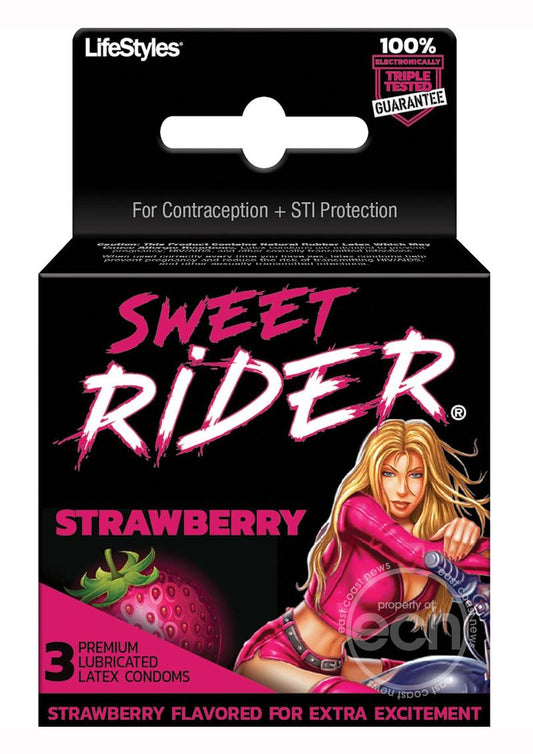 Lifestyles Sweet Rider Strawberry 3's Condoms