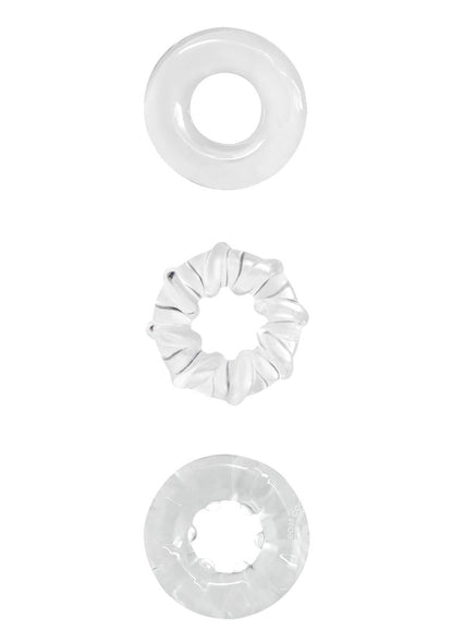 Renegade Dyno Rings Super Stretchable Cock Rings (Set of 3) - Clear