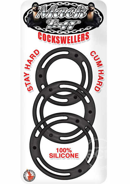 Mack Tuff Cockswellers Silicone Cock Rings (3 piece set) - Black