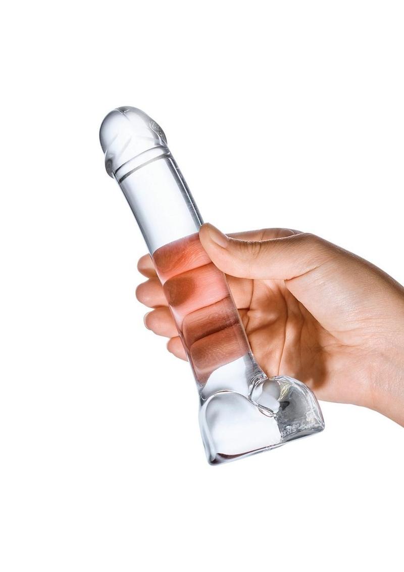 Glas Realistic Curved Glass G Spot Dildo 7in - Clear