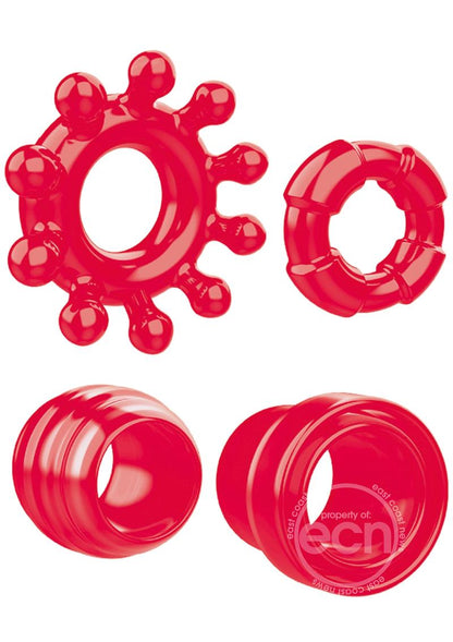 Zero Tolerance Ring the Alarm Cock Ring Kit (4 piece kit) - Red