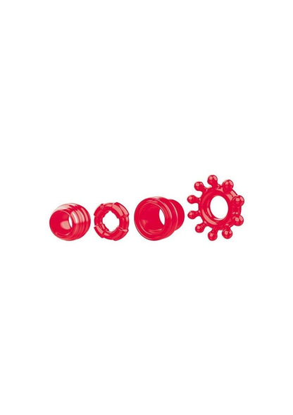 Zero Tolerance Ring the Alarm Cock Ring Kit (4 piece kit) - Red