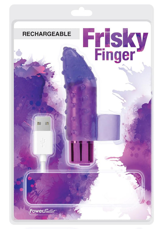 PowerBullet Frisky Finger Rechargeable Finger Massager - Purple