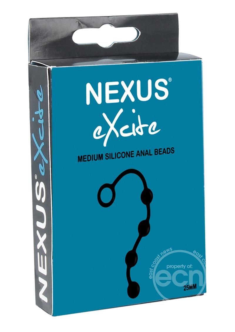 Nexus Excite Silicone Anal Beads - Medium - Black