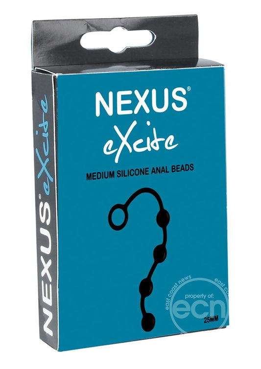 Nexus Excite Silicone Anal Beads - Medium - Black