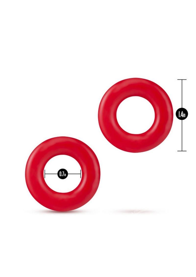 Stay Hard Donut Cock Rings (2 Pack) - Red