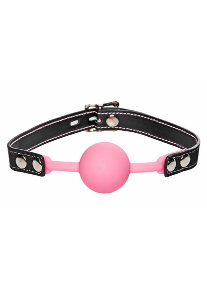 Frisky Glow Gag Glow in the Dark Silicone Ball Gag - Pink