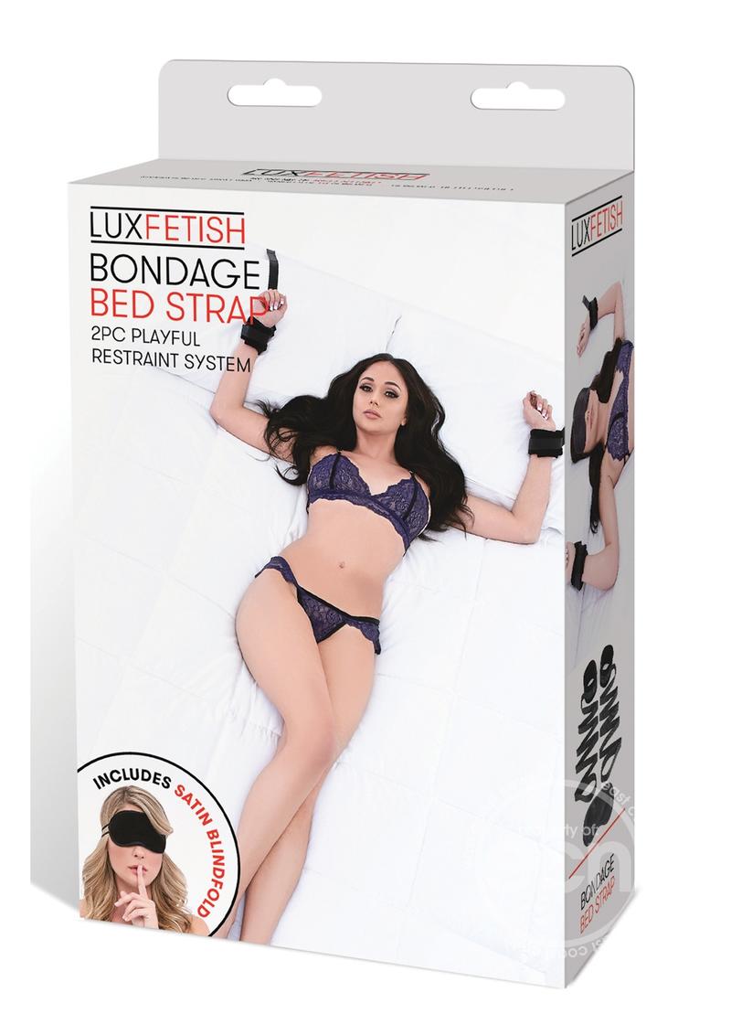 Lux Fetish Bondage Bed Strap (2 piece set) - Black