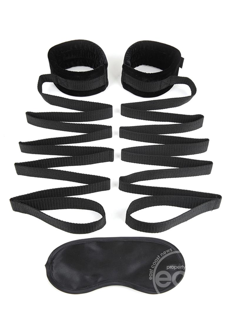 Lux Fetish Bondage Bed Strap (2 piece set) - Black