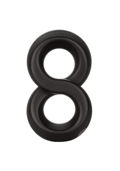 Ultra-Soft Crazy 8 Dual Silicone Cock Ring - Black