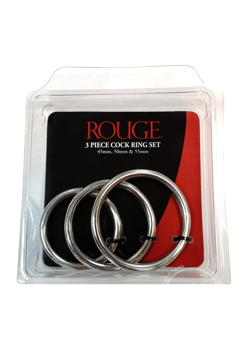 Rouge Stainless Steel Cock Ring Set of 3 Pieces