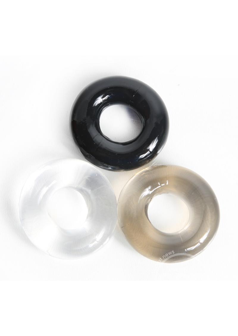 Boneyard Triple Play Stackable Bulge Cock Rings (set of 3) - Assorted Colors