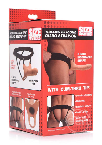 Size Matters Hollow Silicone Dildo Strap-On - Vanilla