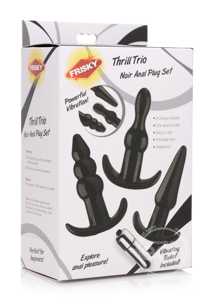 Frisky Thrill Trio Anal Plug Set - Black