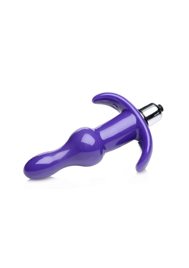 Frisky Rolling Purple Bumpy Vibrating Anal Plug - Purple