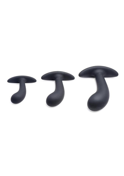 Master Series Dark Delights Curved Silicone Anal Trainer Set (3 piece) - Black