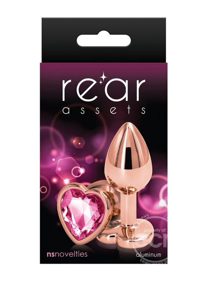 Rear Assets Rose Gold Heart Anal Plug - Small - Pink