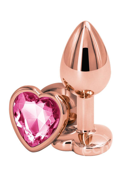 Rear Assets Rose Gold Heart Anal Plug - Small - Pink