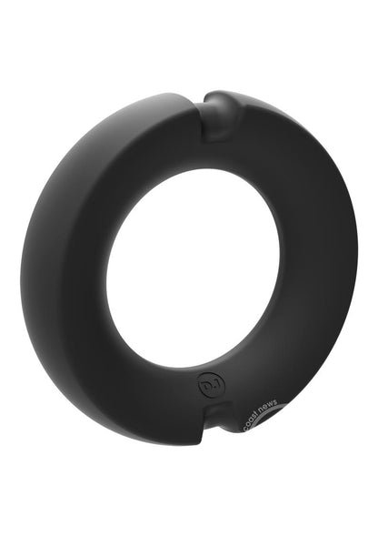 Kink Stretchable Silicone-Covered Metal Cock Ring - 45mm - Black