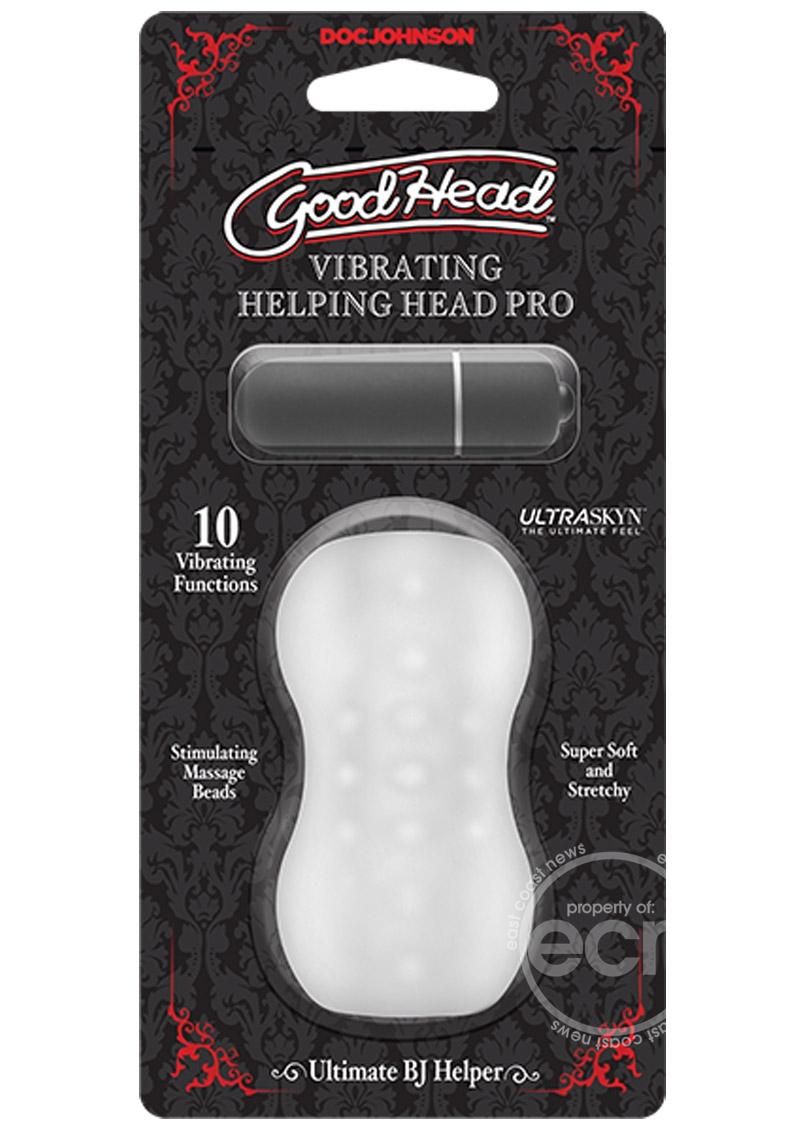 GoodHead Helping Head Pro Vibrating Masturbator with Bullet - Frost