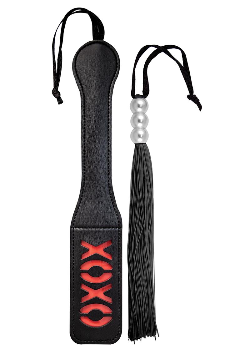 Dominant Submissive Collection Paddle & Whip set - Black