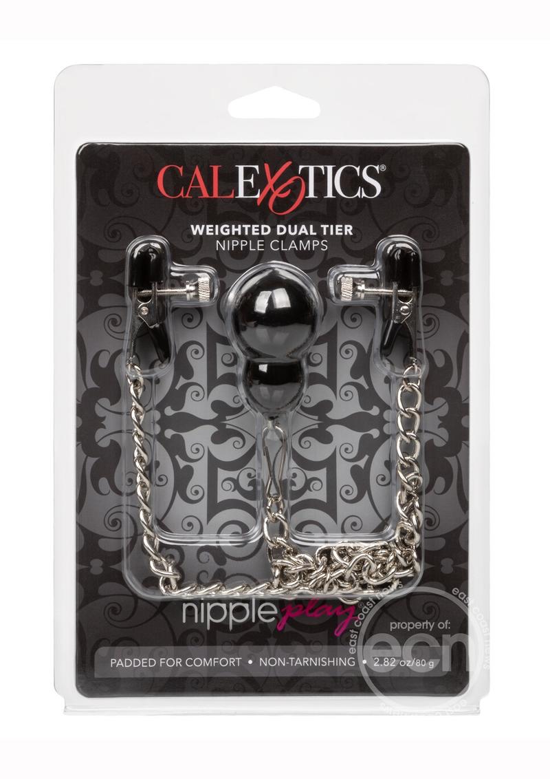 Nipple Play Weighted Dual Tier Nipple Clamps - Silver